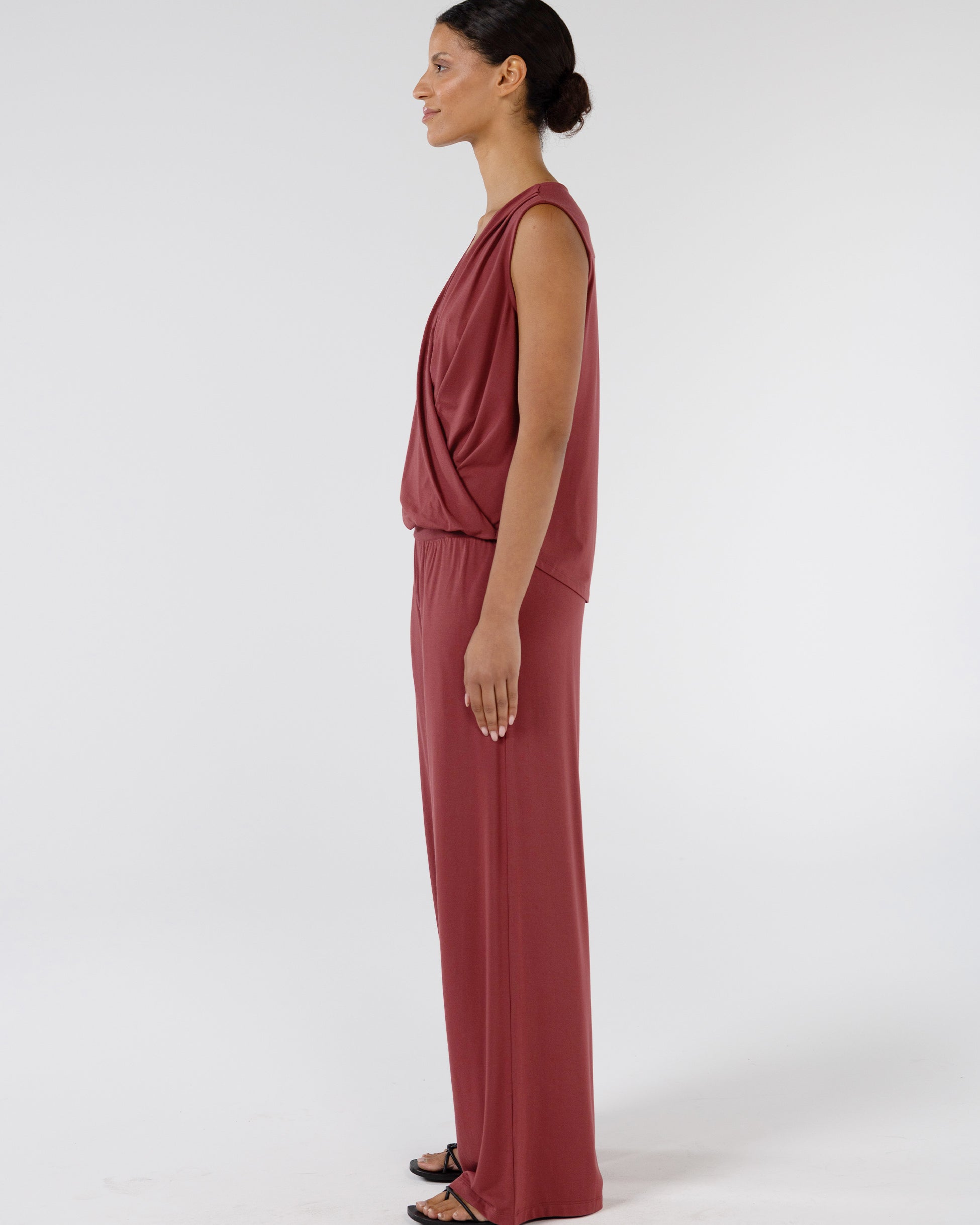 Nomad Modal Wide Leg Pant - Mulberry
