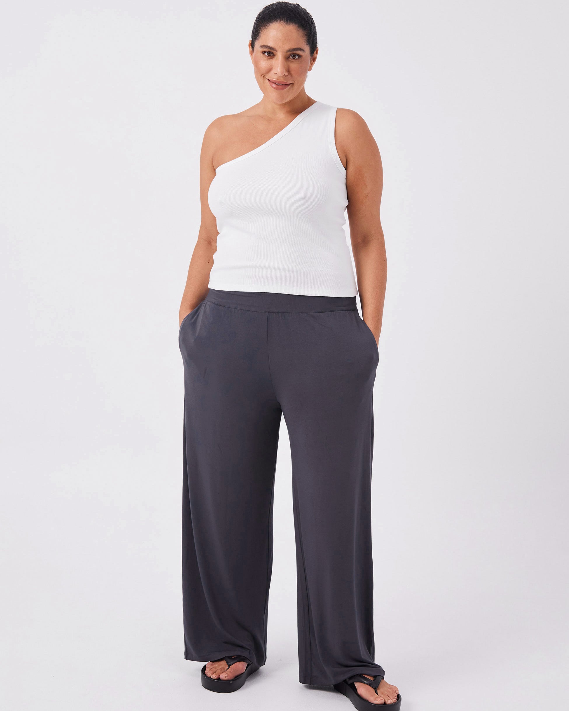 Nomad Modal Wide Leg Pant - Charcoal