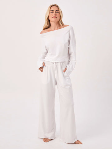 French Terry Yin Sweat Pant - White