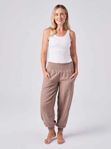 Textured Cheesecloth Nomad Pant - Cinnamon