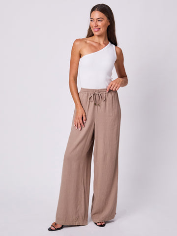 Linen Callie Wide Leg Pants - Cinnamon