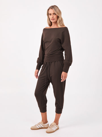 Breeze French Terry Cropped Jogger - Coffee Bean