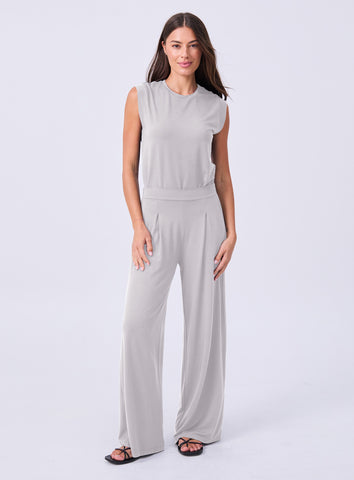 Pleat  Front Wide Leg Pants - Paloma