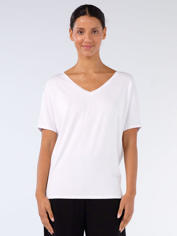 Celine V Neck Top - White