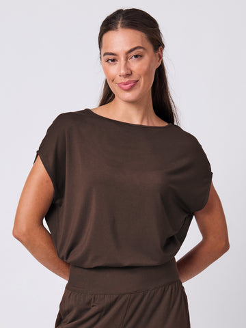 Modal Luxe Layer Tee - Coffee Bean