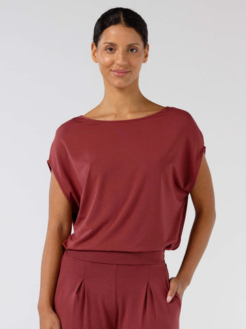Modal Luxe Layer Tee - Mulberry
